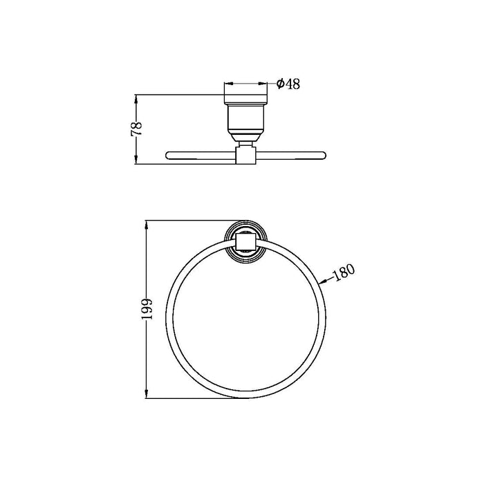 Nero York Towel Ring Matte Black 6980-MB Accessories Nero
