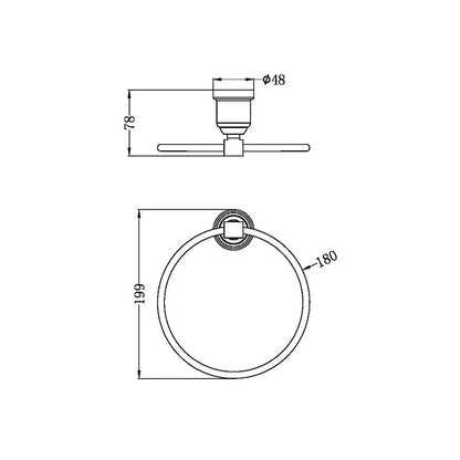 Nero York Towel Ring Matte Black 6980-MB Accessories Nero