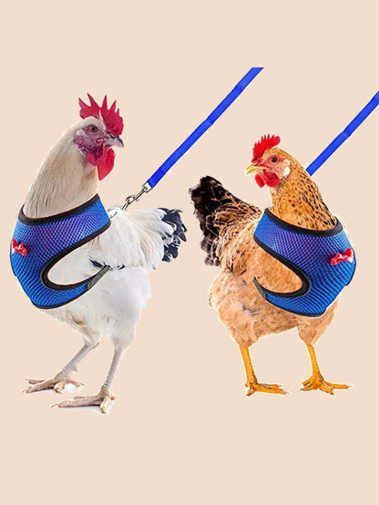 New Design Poultry Harness With Leash For Goose Chicken And Duck, Comfortable, Breathable And Adjustable. 1pc Harness+1pc Leash