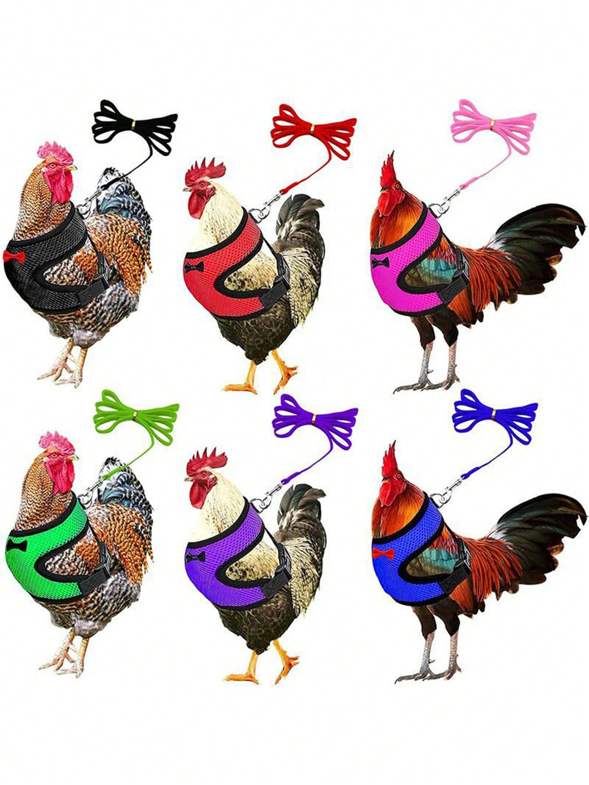 New Design Poultry Harness With Leash For Goose Chicken And Duck, Comfortable, Breathable And Adjustable. 1pc Harness+1pc Leash