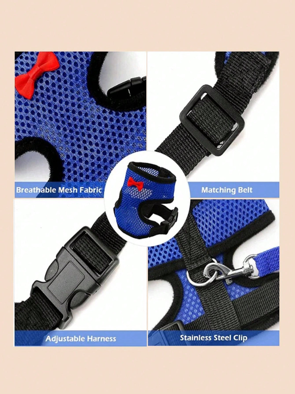 New Design Poultry Harness With Leash For Goose Chicken And Duck, Comfortable, Breathable And Adjustable. 1pc Harness+1pc Leash