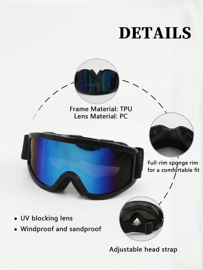 New Large Frame Men's Ski Riding Climbing Anti-Wind Goggles, Anti-Wind And Ski Glasses Easy Comfort Casual Outfits Outdoor Cycling Glasses For Summer Beach Vacation,Outdoor,Travel Fall