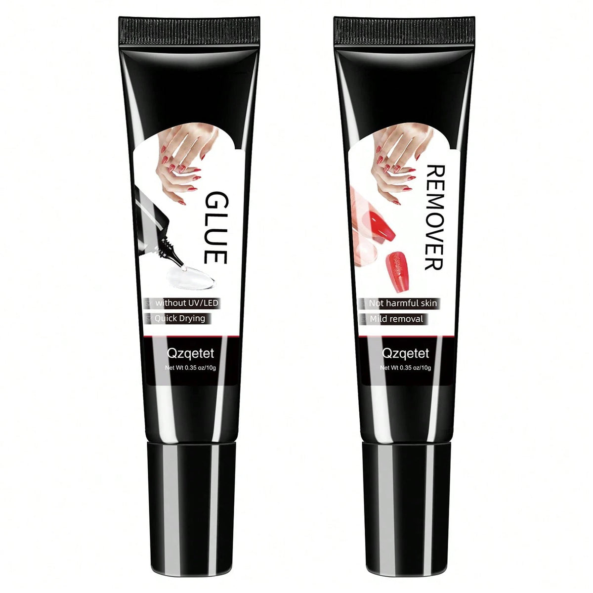 New Quick Dry Upgraded Version 10g Semi-Solid Nail Glue With 10g Remover, Press On Nail Tips, No UV Lamp Required, Long Lasting False Acrylic Nail Kit Glue Gel