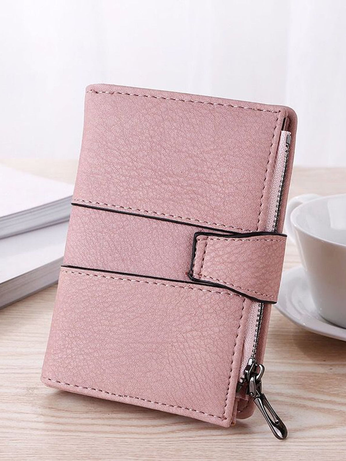 New Retro Frosted Mini Women's Student Wallet With Three-Fold And Stud Buckle Card Holder Gift Bag Present Hot Pink School Supplies Teacher Gifts Back To School For Women Wallet Purse Wallet Small Wal