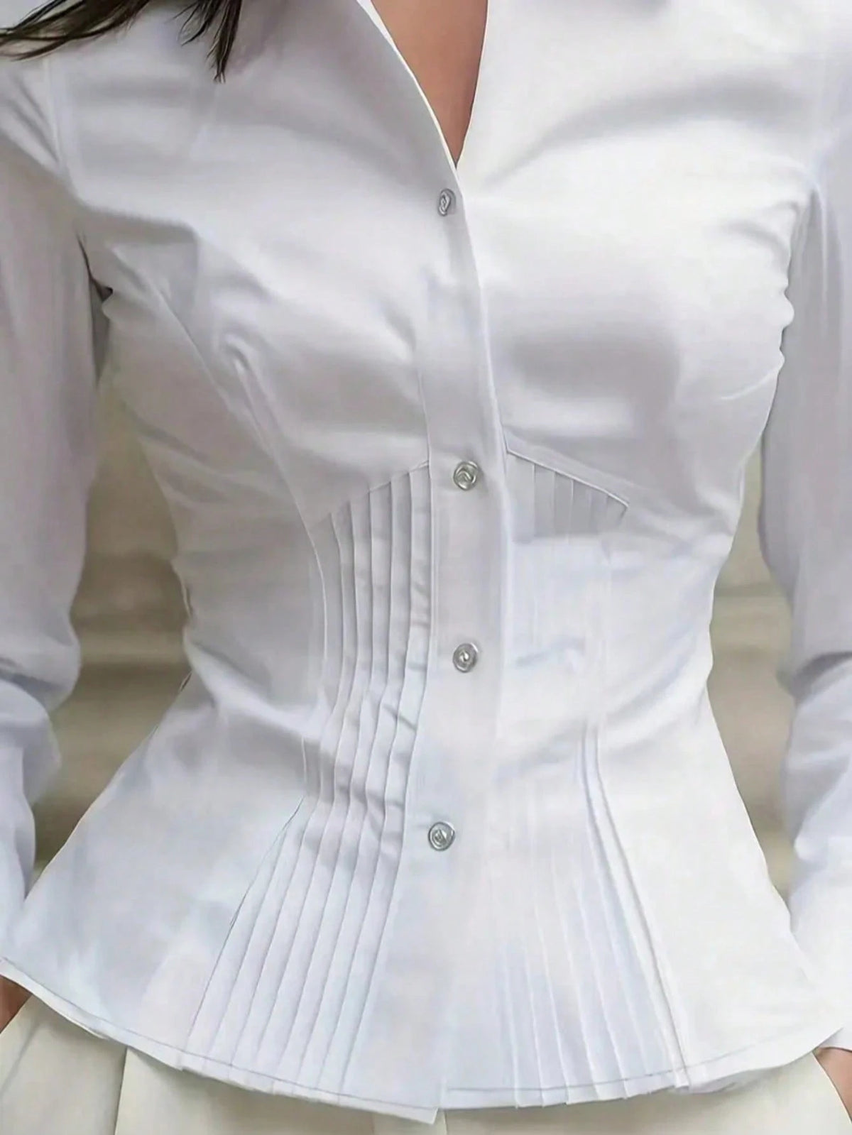New Spring/Autumn Women's Elegant Blouse, Fashionable Yellow Long Sleeve Button-Up Shirt With Ruffle Design, High-End Sophisticated Style, Professional Minimalist Look, Suitable For Casual Dates