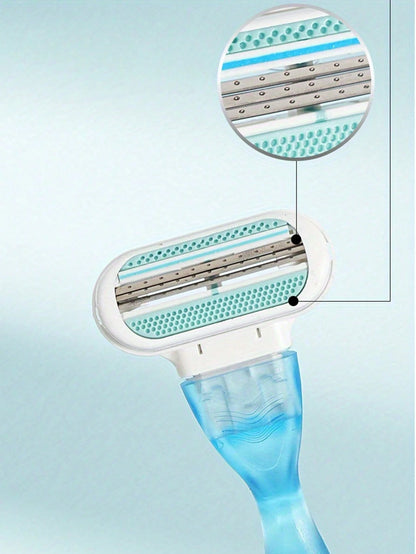 New Venus Compatible Women'S Safety Razor Blades, Oil-Free, For Face/Leg/Armpit/Bikini, Suitable For Combination Skin, Hair Removal Shaving Accessories1 Handle + 4 Knife Heads/ 4 Knife Heads, Women's