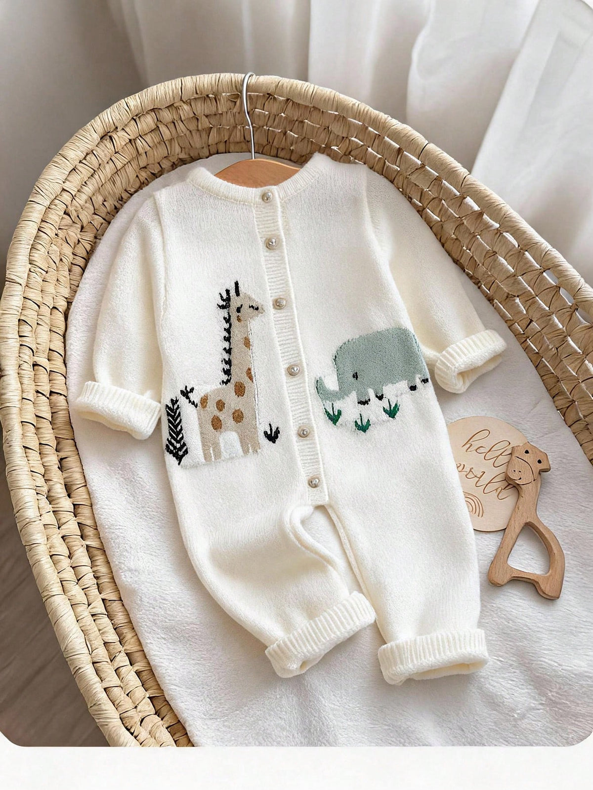 Newborn Baby Autumn/Winter Cute Cartoon Pattern Long Sleeve Sweater Romper