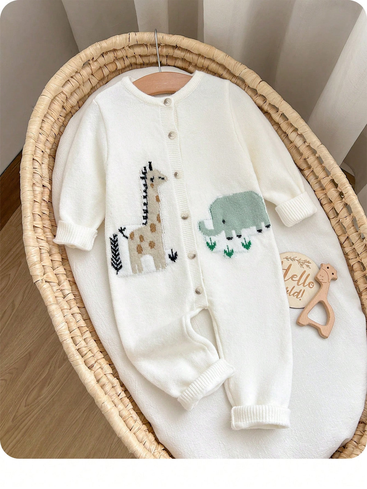 Newborn Baby Autumn/Winter Cute Cartoon Pattern Long Sleeve Sweater Romper