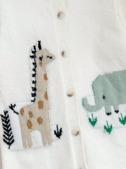Newborn Baby Autumn/Winter Cute Cartoon Pattern Long Sleeve Sweater Romper