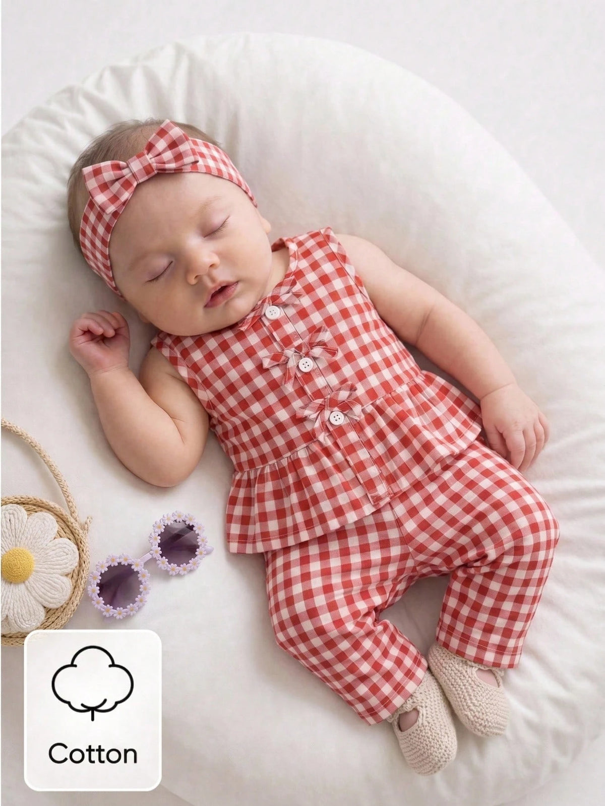 Newborn Baby Girl Outfit Blue And White Stripe Summer Cute Baby Shower Sleeveless Top With Lace