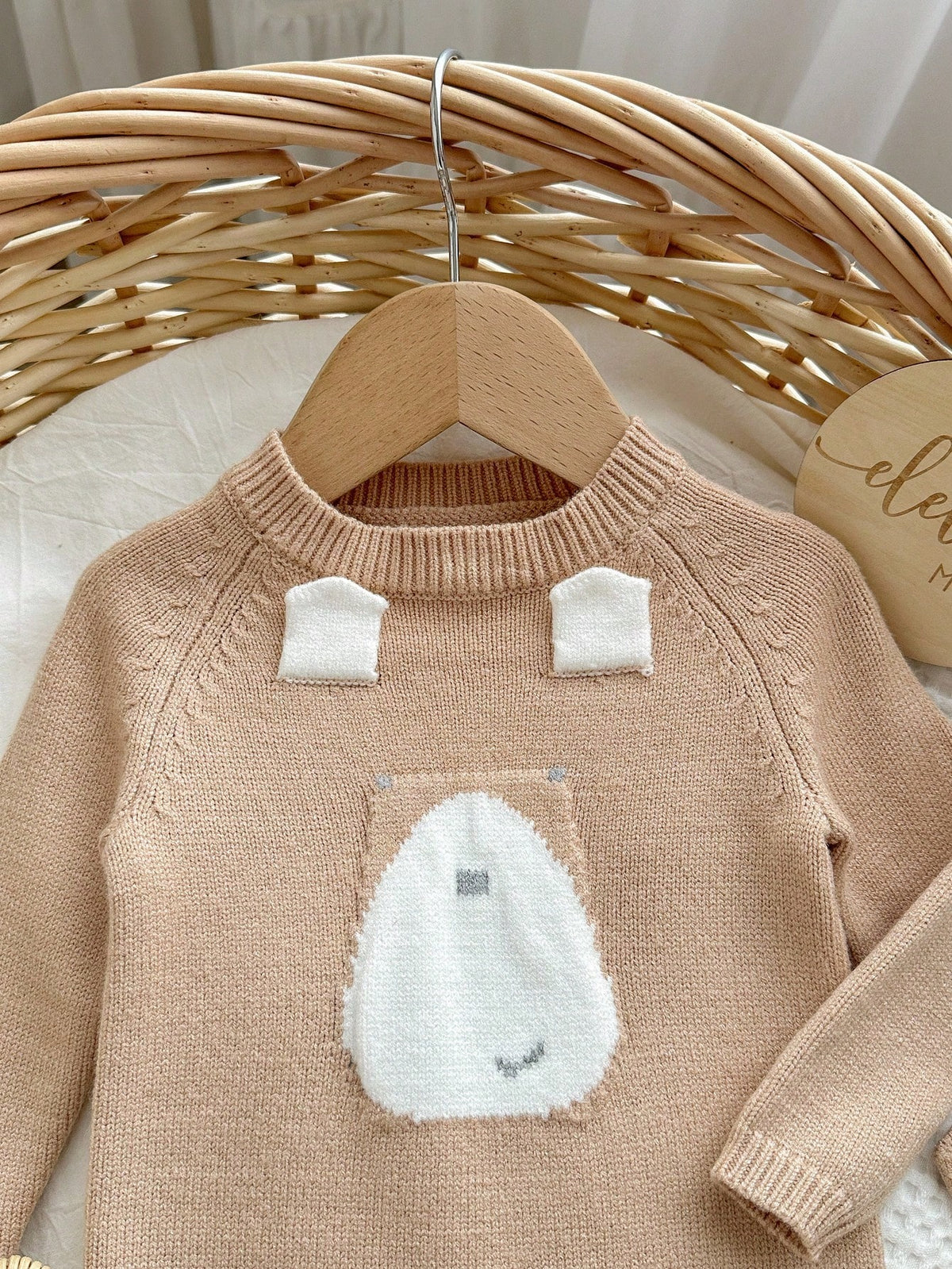 Newborn Baby Girls Cute Cartoon Bear Hooded Romper With Hat, Autumn/Winter Fall