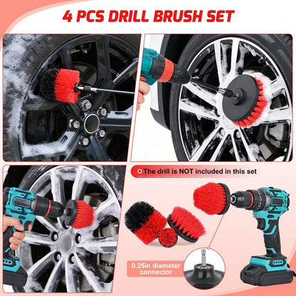 Nilight 52PCS Car Detailing Kit Auto Cleaning Tools Wash Set With Storage Carry Bag Home Use For Interior Exterior Deep Clean Polish Car Care Windshield Dashboard Seat Air Vents Wheels Tires, Red