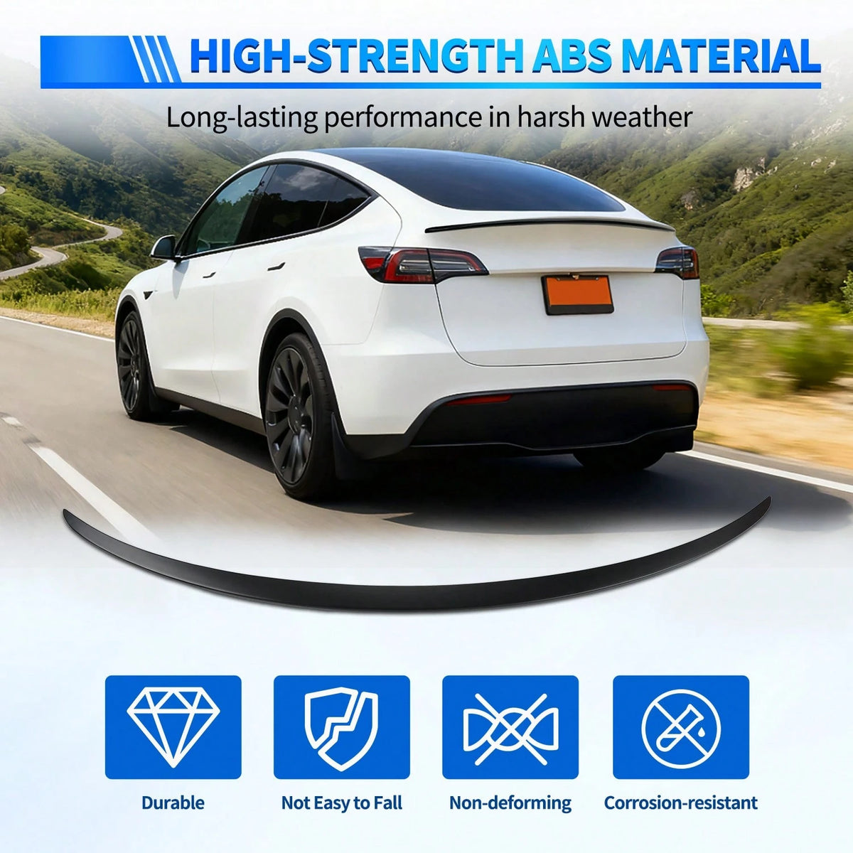 Nilight Rear Trunk Spoiler Compatible With Tesla Model Y 2020-2024, Matte Black Performance Ducktail Wing, ABS Exterior Body Styling Accessories