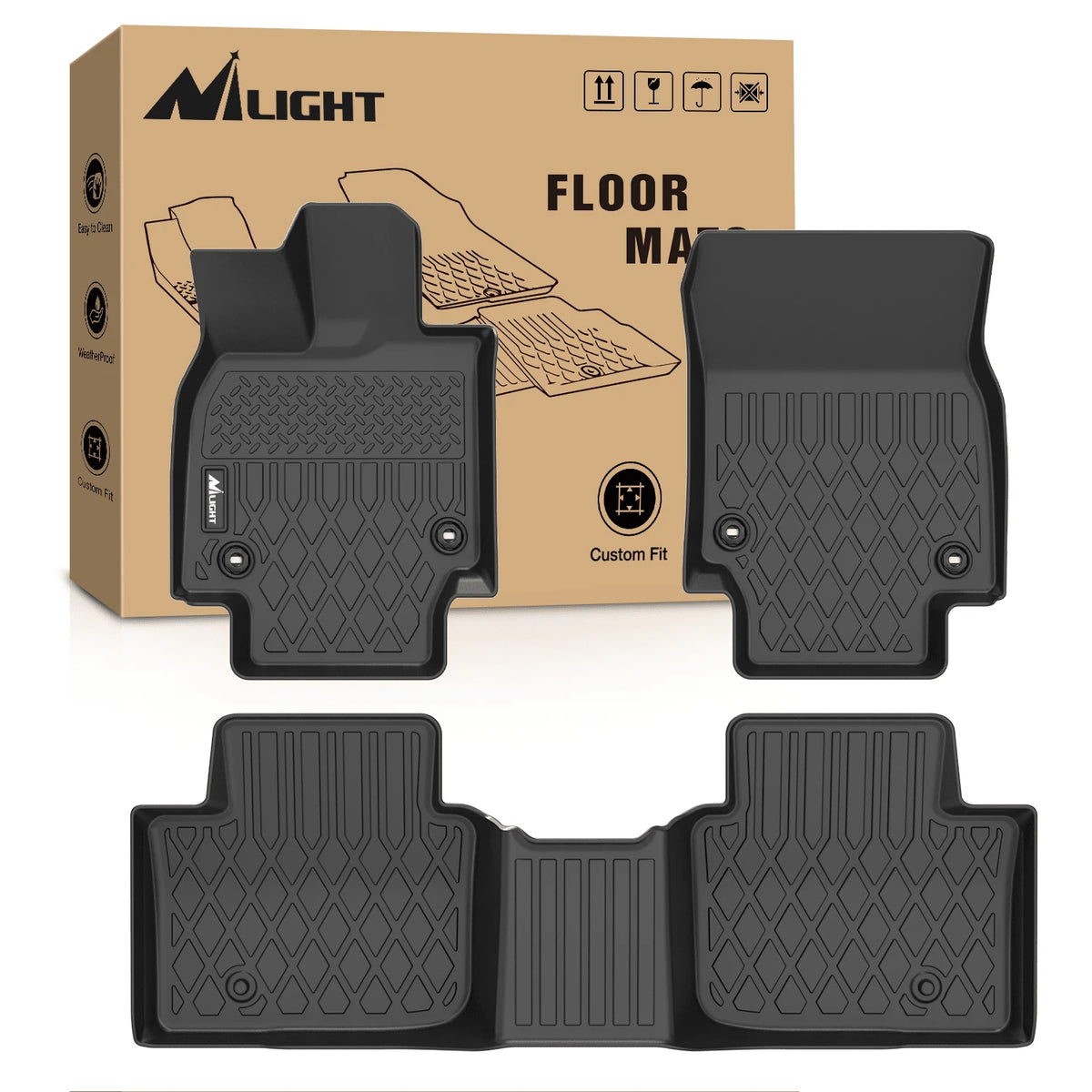 Nilight TPE Floor Mats Compatible With Toyota Crown 2023-2025 Luxury TPE Car Floor Mats Custom Fit Waterproof All Weather Floor Liners Dirt Resistant Non Slip Interior Accessories