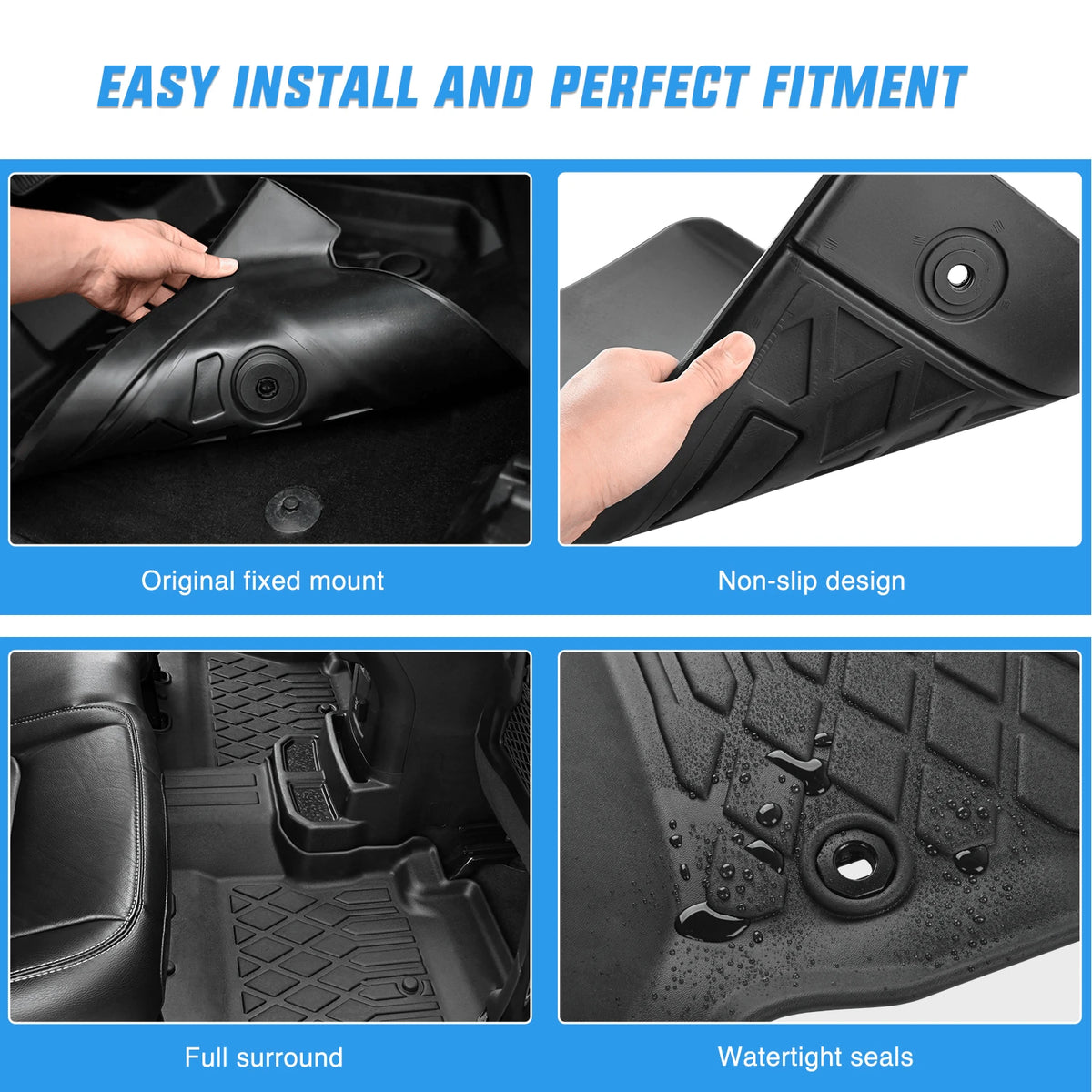 Nilight TPE Floor Mats Compatible With Toyota Crown 2023-2025 Luxury TPE Car Floor Mats Custom Fit Waterproof All Weather Floor Liners Dirt Resistant Non Slip Interior Accessories