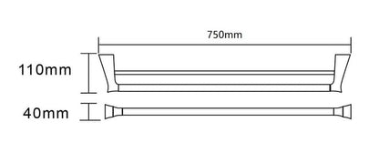 NIXON II 750mm Twin Towel Rail in Gun Metal Accessories ECT