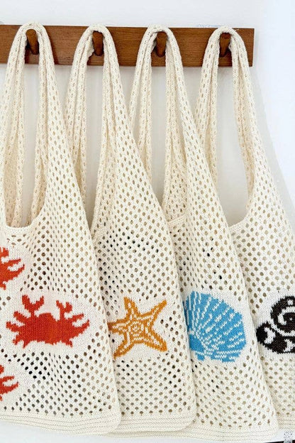 Ocean Theme Crochet Tote Beach Bag