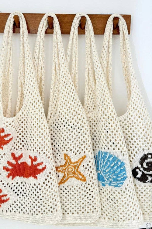 Ocean Theme Crochet Tote Beach Bag
