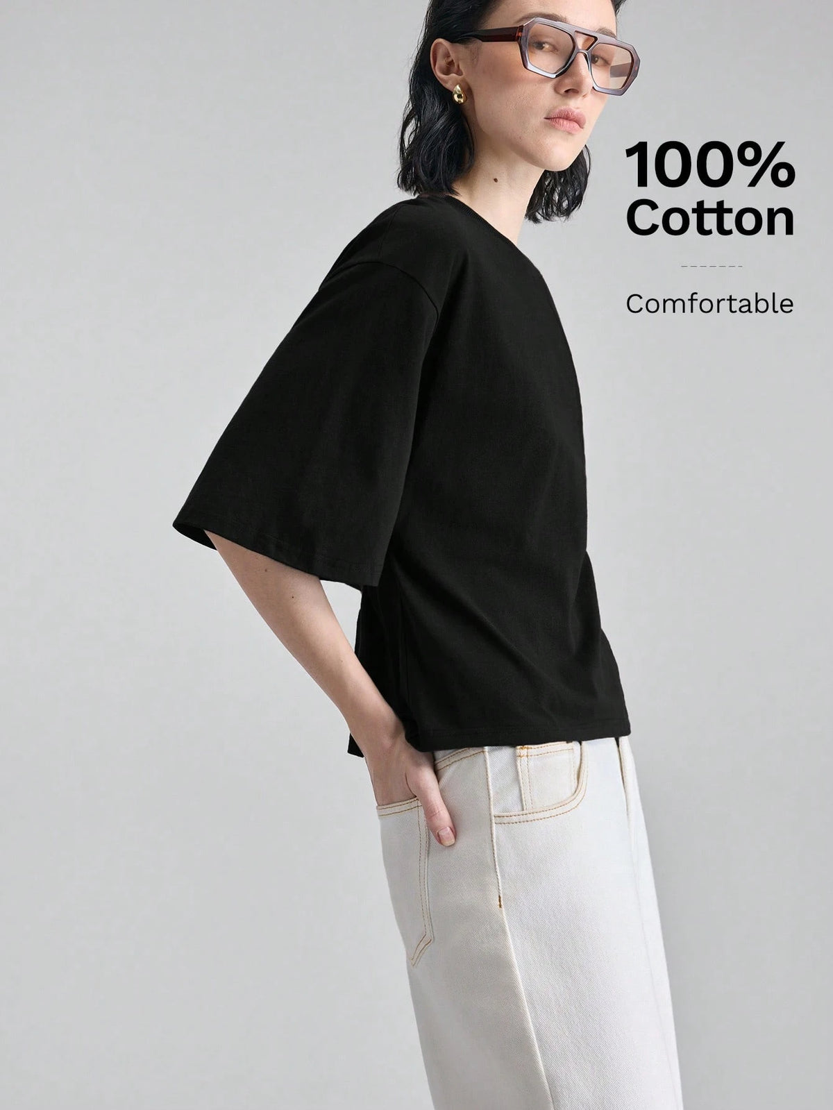 Ontre Women's Dark Brown Structural Line Waist Cinching T-Shirt, Effortless Chic Summer Modern Urban Work Minimalist Casual Daily Wear