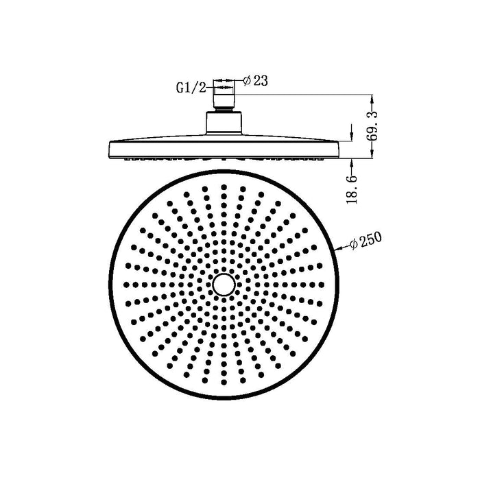 Opal Shower Head Chrome 508079-CH Showers Nero