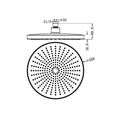 Opal Shower Head Chrome 508079-CH Showers Nero
