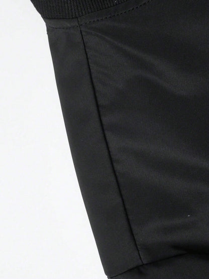 Outdoor Sports Casual Stand Collar Baseball Jacket Solid Color Zipper Jacket