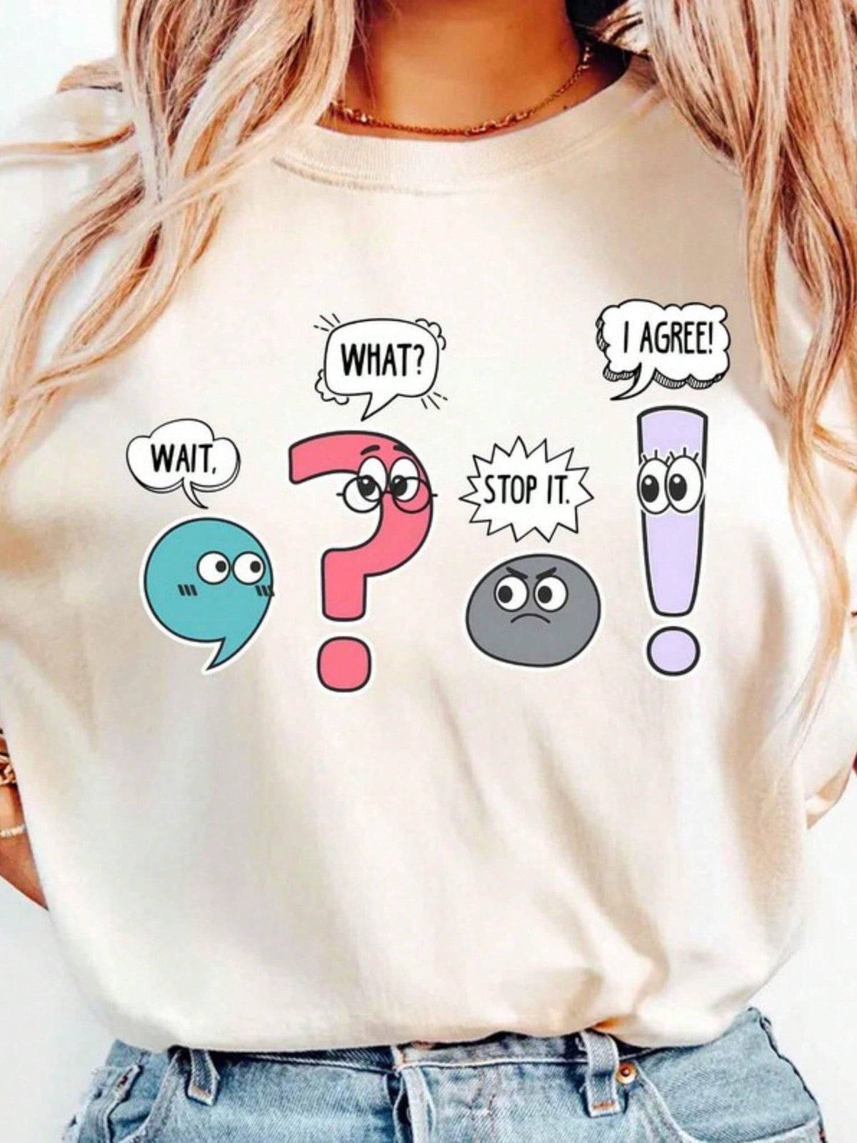 Oversize Funny Grammar Teacher Shirt,Punctuation English Teacher Gift, Wait What Stop It I Agree Shirt,Synonym Rolls Shirt,Teacher Day Shirt