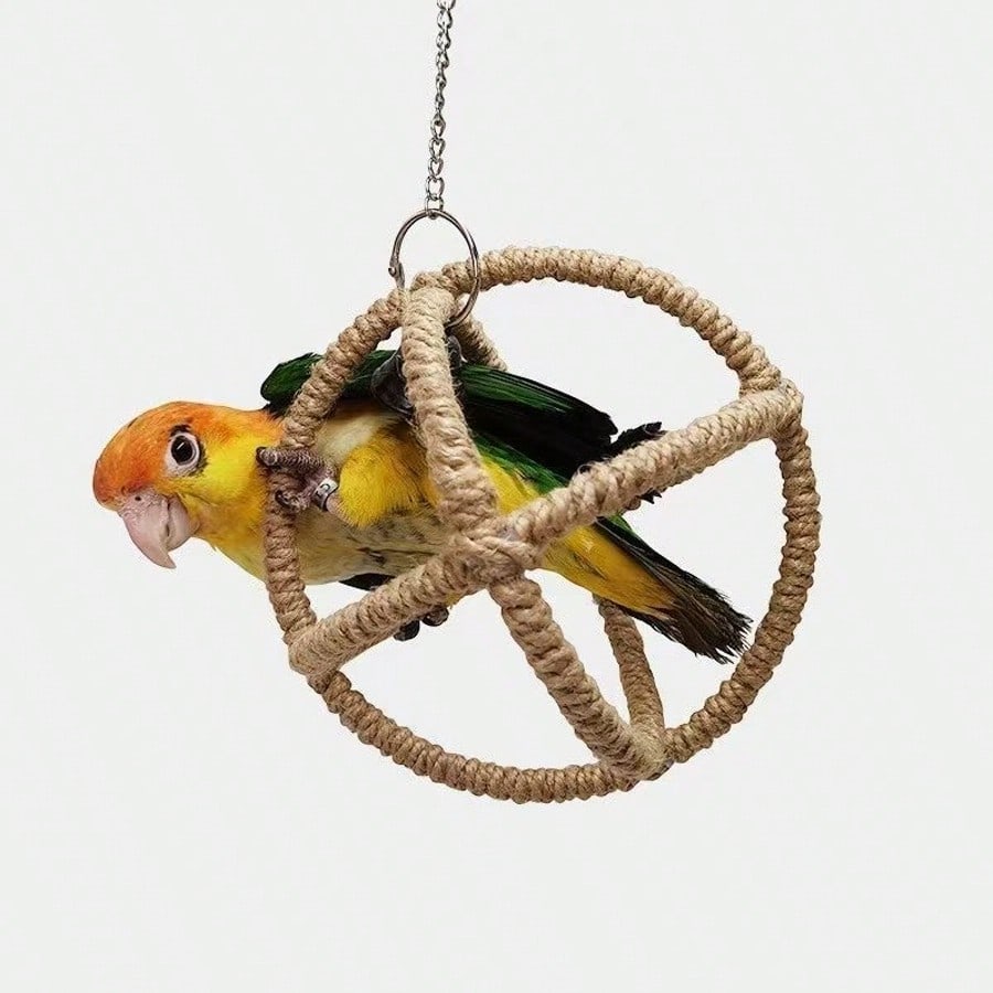 Parrot Toys- Spherical Swing, Climbing Net, Chew & Grind Accessories, Suitable For Cockatiel, Lovebird, Cage Decor