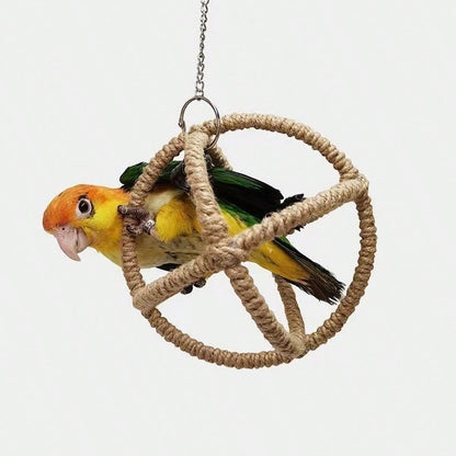 Parrot Toys- Spherical Swing, Climbing Net, Chew & Grind Accessories, Suitable For Cockatiel, Lovebird, Cage Decor