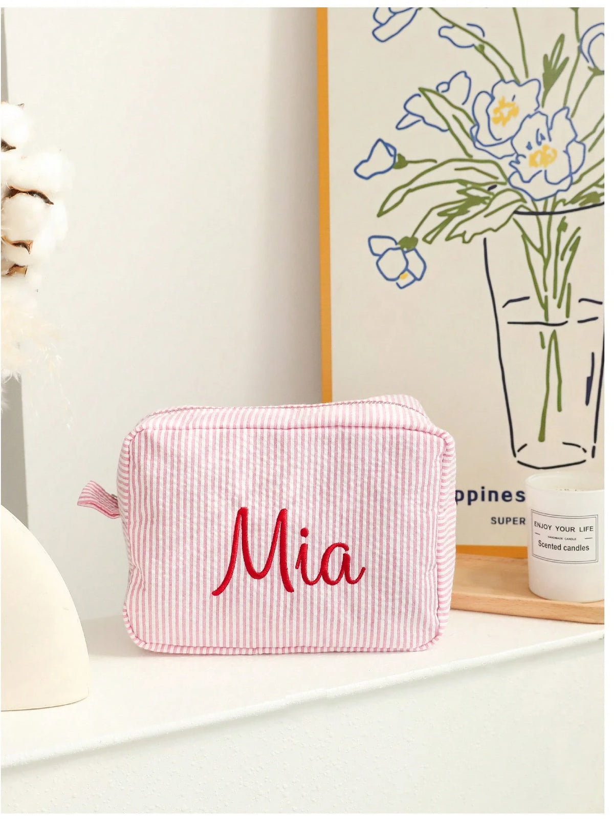 Personalized Bridesmaid Makeup Bag, Large Capacity Cosmetic Bag, Makeup Organizer, Monogrammed Toiletry Bag, Embroidered Make Up Bag, Bridesmaid Gift, Wedding Party, Bridesmaid Proposal Gifts, Christm