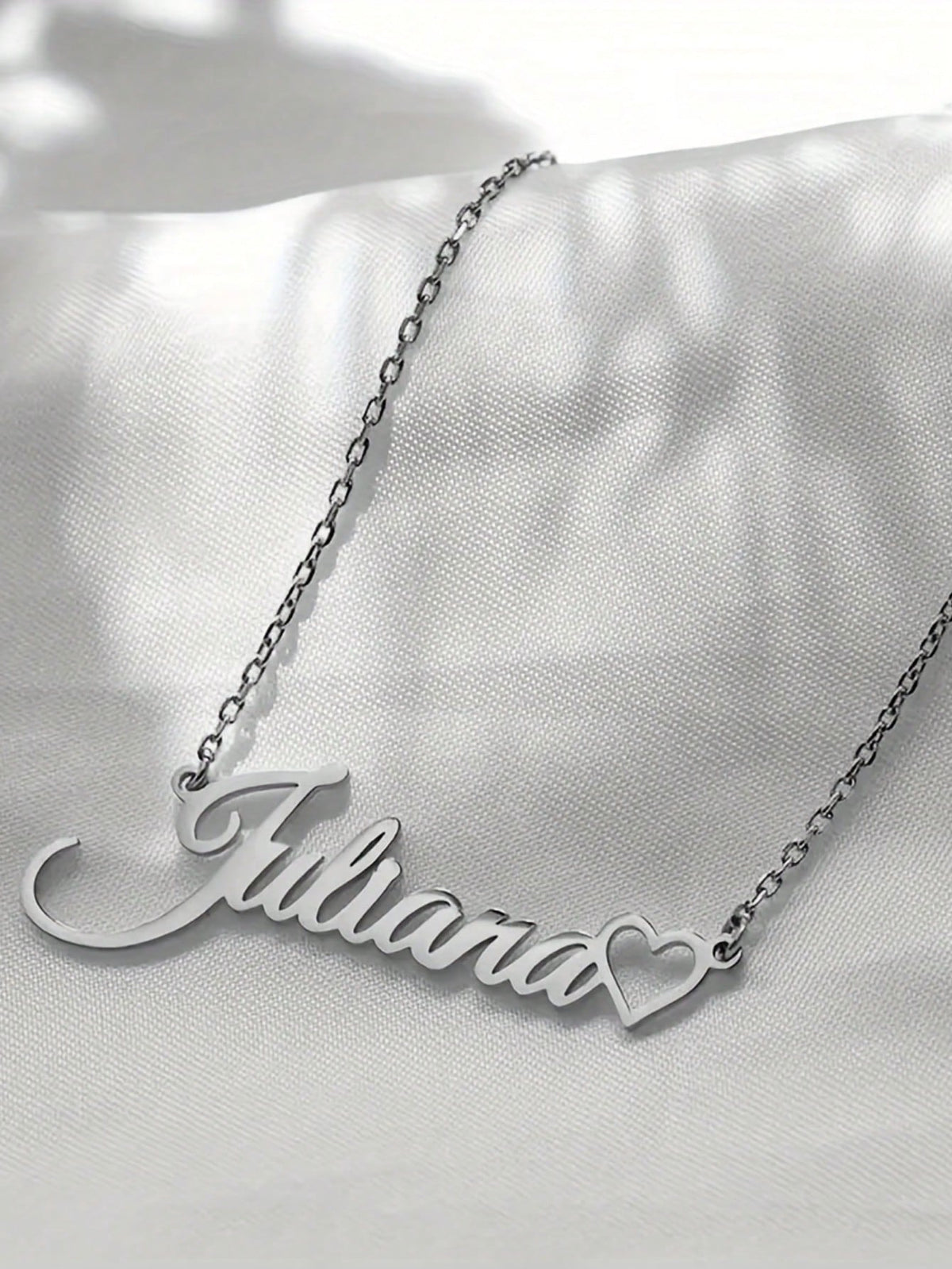 Personalized Name Necklace- Stainless Steel Heart Pendant In Cursive Font, Valentine's Day Gift, Everyday Party Wear, Elegant, Stylish, Cute, Custom, Ideal Gifts For Her, Back To School Fashion, Grad