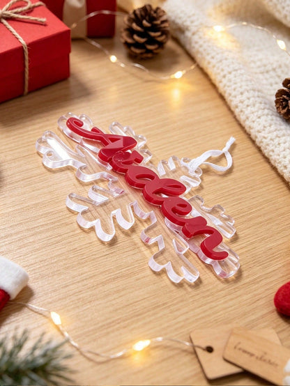Personalized Snowflake Ornament, Christmas Welcome Decoration, Christmas Tree Name Customized Ornament, Snowflake Customized Name Tag