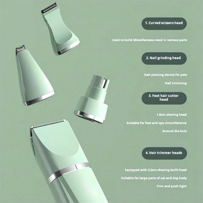 Pet Electric Hair Clipper, Multi-Functional Pet Grooming Trimmer Set, Suitable For Dogs- Professional Pet Grooming Kit Includes Nail Clippers- Quiet And Efficient Trimming- Suitable For Home Use An