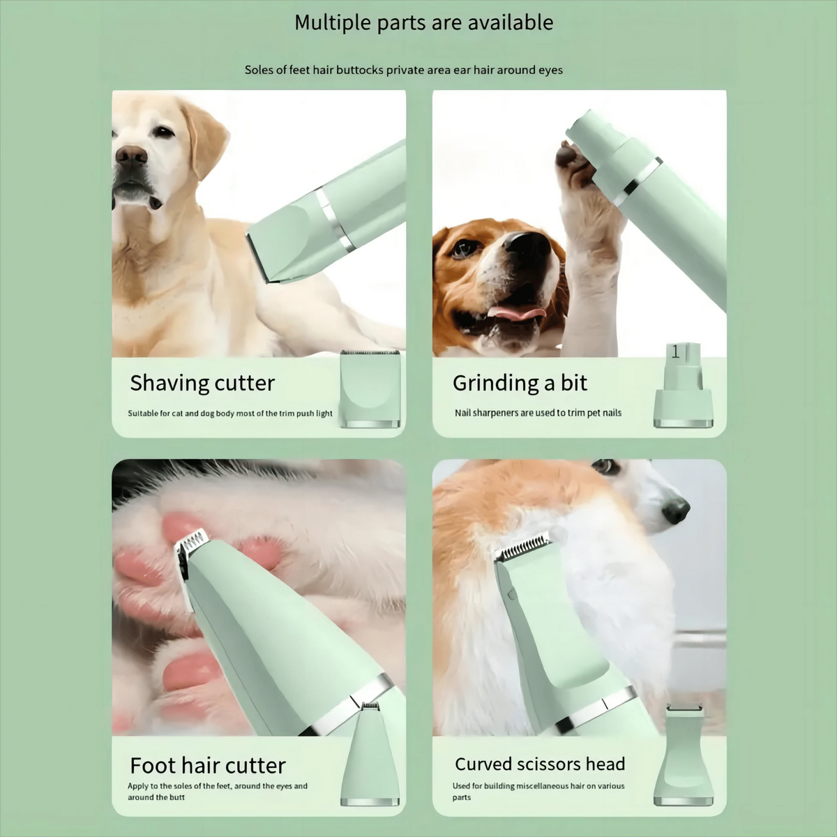 Pet Electric Hair Clipper, Multi-Functional Pet Grooming Trimmer Set, Suitable For Dogs- Professional Pet Grooming Kit Includes Nail Clippers- Quiet And Efficient Trimming- Suitable For Home Use An