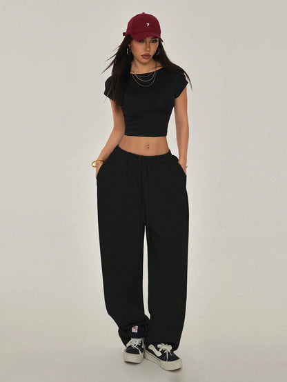 PETITE Black Open Back T-Shirt Top Suitable For Petite, Summer Club Night Night Out Casual Sexy