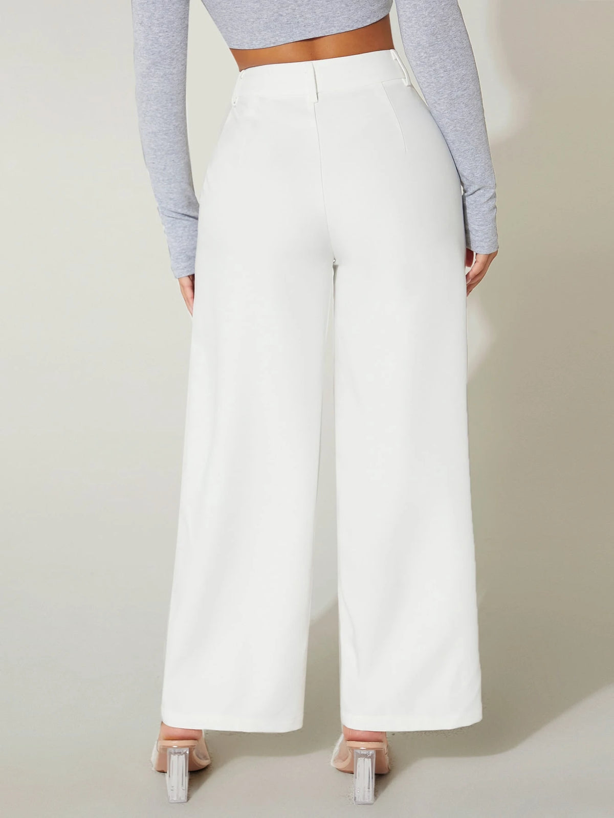 PETITE High Waist Wide Leg Summer Dress Pants 100% Cotton,Petite Women