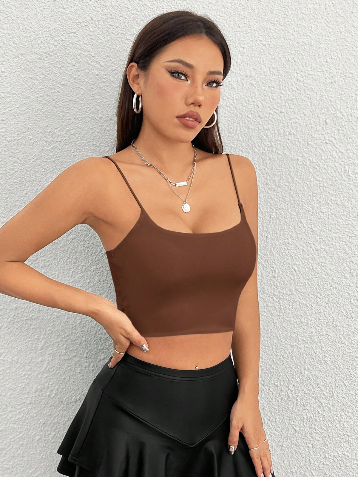PETITE Women's Solid Color Minimalist Casual Tank Top,Summer Top,Petite Women
