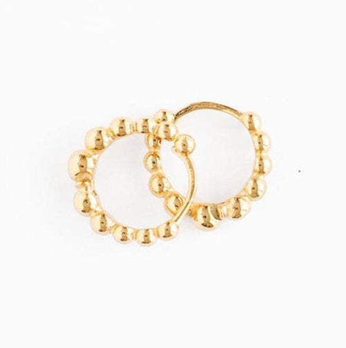 Pip Pop Post - Beaded Huggie Hoop Earrings