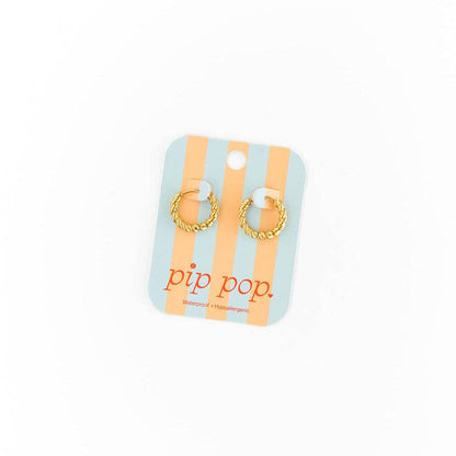 Pip Pop Post - Braided Hoop Earrings - Gold