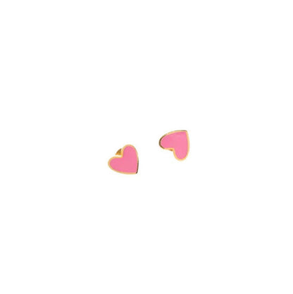 Pip Pop Post - Enamel Heart Stud Earring - Neon Pink