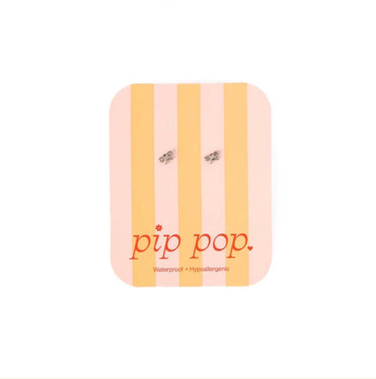 Pip Pop Post - Mini Bow Stud Earring - Silver