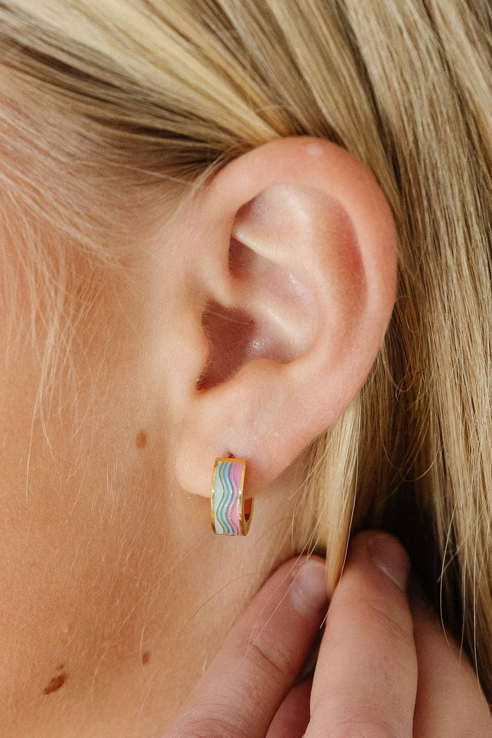 Pip Pop Post - Pastel Rainbow Hoop Earrings