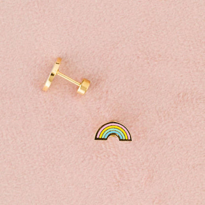 Pip Pop Post - Pastel Rainbow Stud Earrings