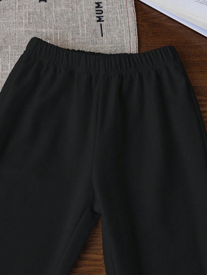 Playful Pals 6pcs Young Boy Basic Elastic Waist Pants, Christmas Bottoms School Autumn