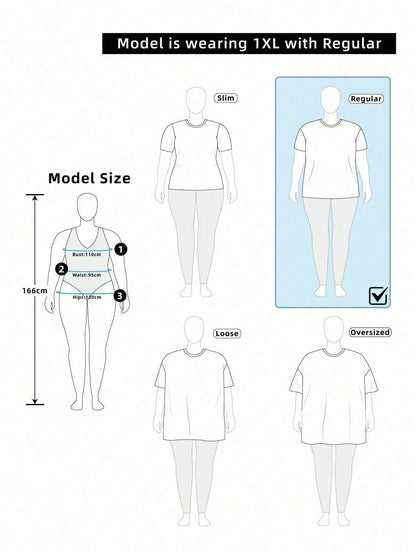 Plus Size Women's Street Fashion Arizona Theme Graphic Print Crew Neck Short Sleeve T-Shirt Casual Summer
