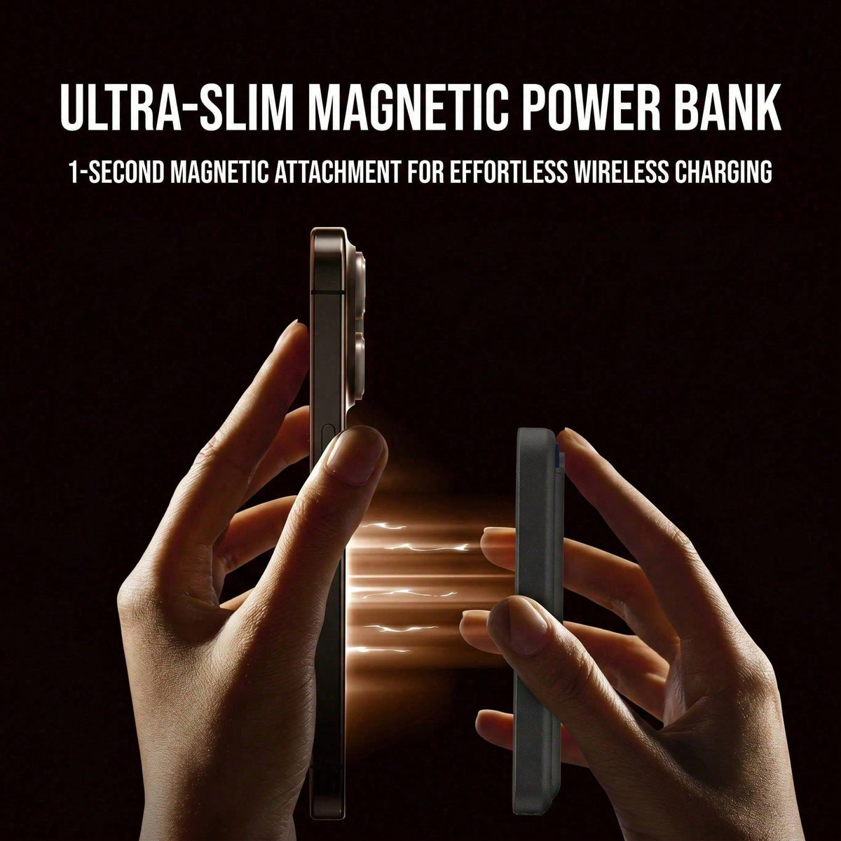 Pocket Size 5000mAh Magnetic Wireless Portable Phone Charger 15W Wireless Charging 22.5W Wired Fast Charging Card Holder Compact Battery Pack Smart Trickle Charging Compatible With IPhone 15 Plus 14 P