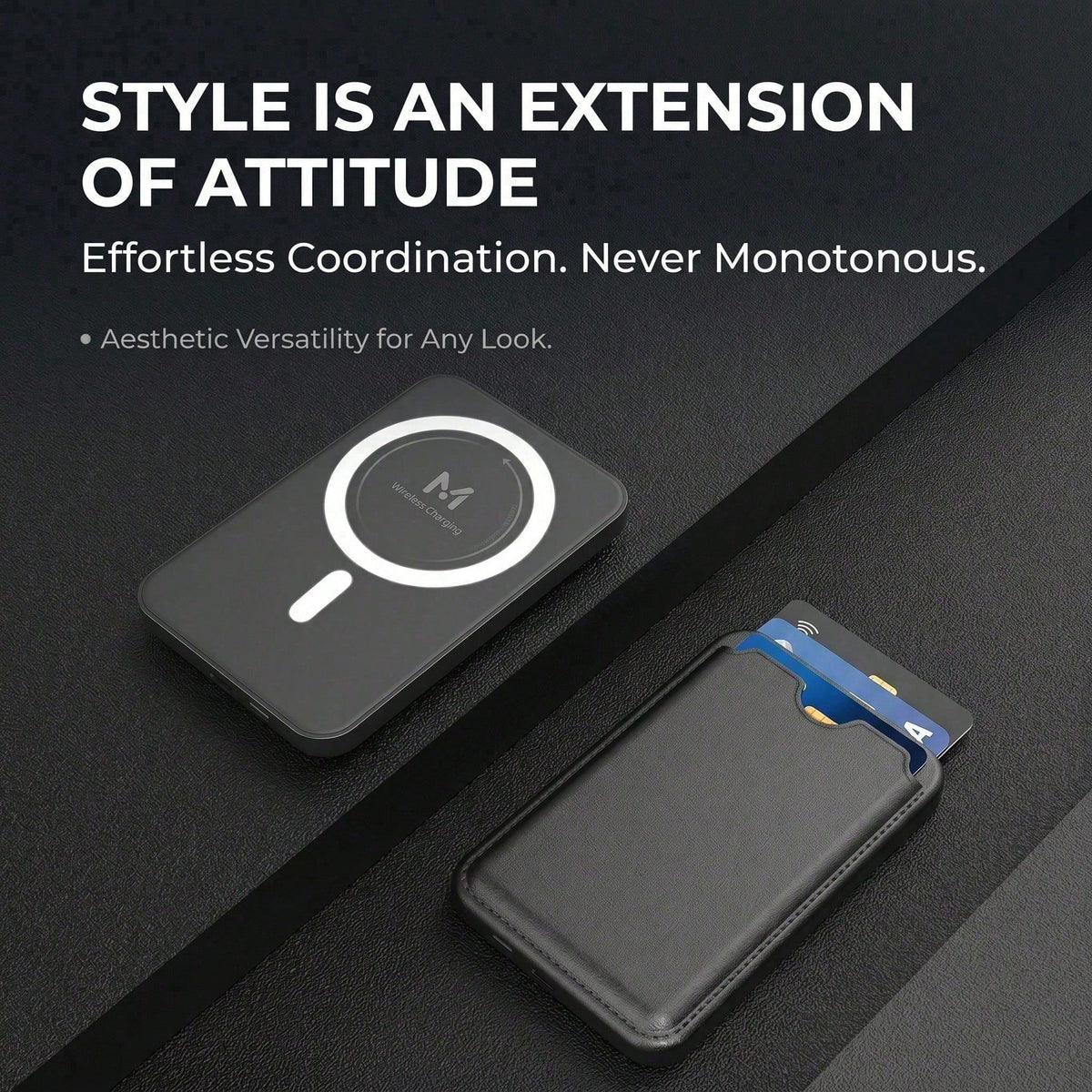Pocket Size 5000mAh Magnetic Wireless Portable Phone Charger 15W Wireless Charging 22.5W Wired Fast Charging Card Holder Compact Battery Pack Smart Trickle Charging Compatible With IPhone 15 Plus 14 P
