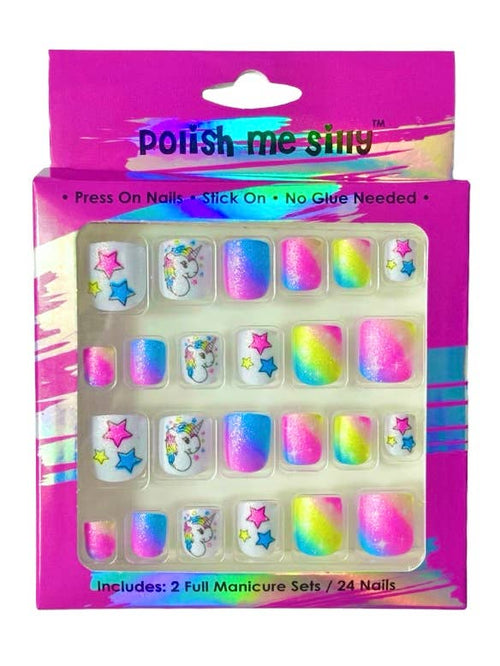 Polish Me Silly Press On Nails - Pastel Unicorn