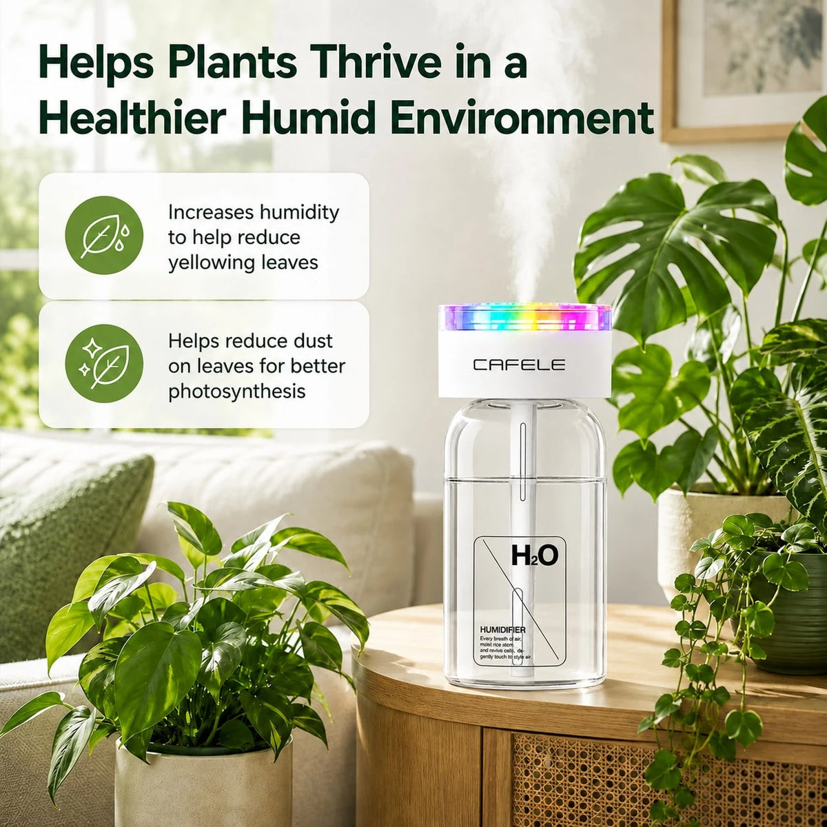 Portable Atomizing Humidifier, USB Powered Essential Oil Diffuser With Colored LED Light, Three Spray Modes, Silent Atomizer, Compact Cup Holder Design Suitable For Car, Office And Home Use.