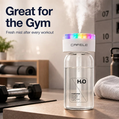 Portable Atomizing Humidifier, USB Powered Essential Oil Diffuser With Colored LED Light, Three Spray Modes, Silent Atomizer, Compact Cup Holder Design Suitable For Car, Office And Home Use.